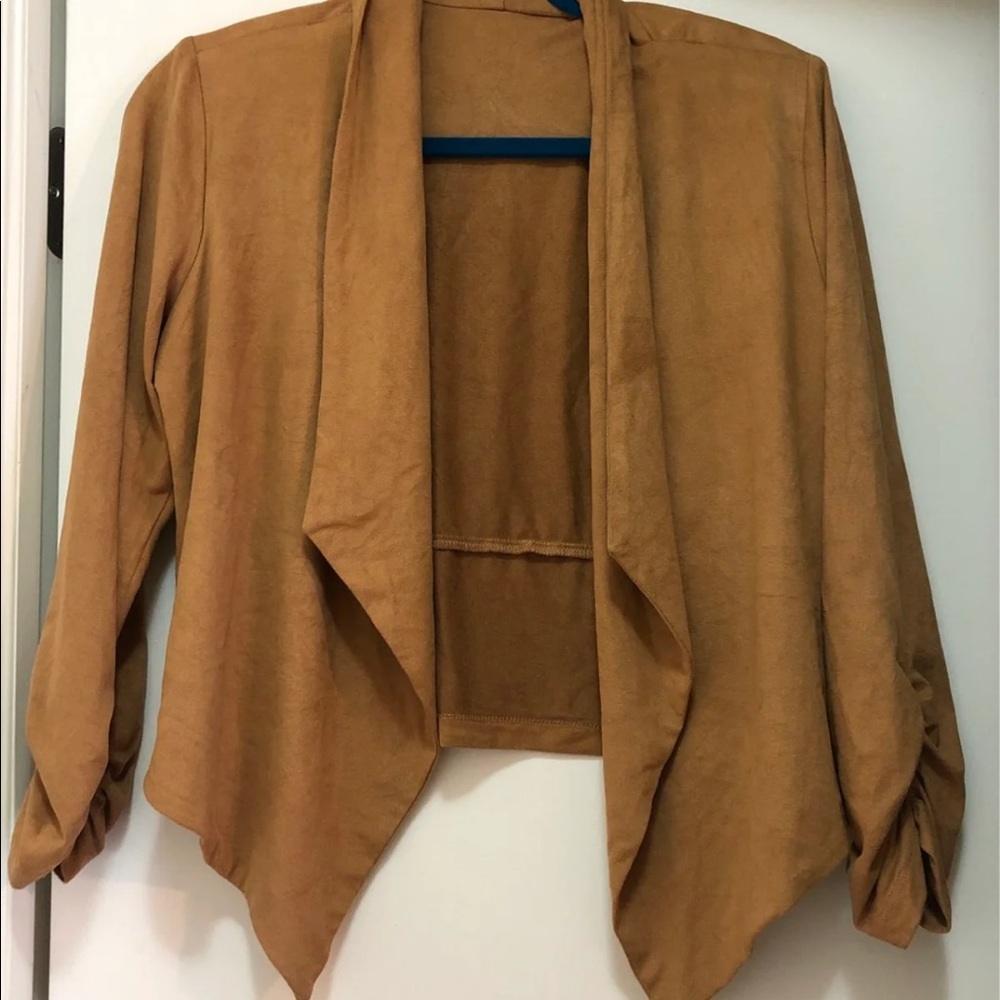 Tan Suede Cardigan